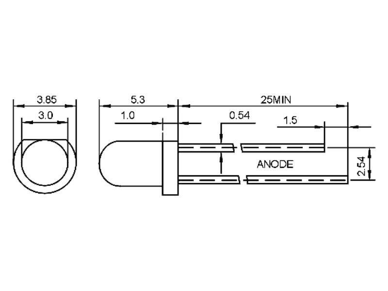 HuiYuan Opto-Electronic LED 3 mm klar weiß 2000 mcd-1