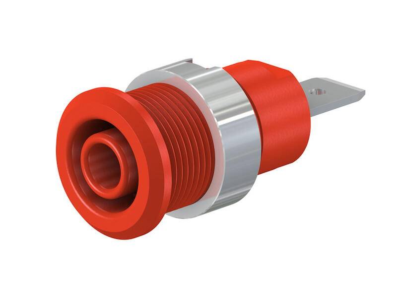 Stäubli SLB4-F6,3/N-X Sicherheits-Laborbuchse Buchse, Einbau Rot 1 St.-0