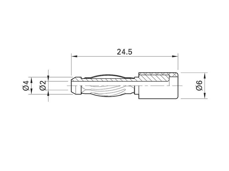 Stäubli R4/2-A Übergangsstecker Stecker 4 mm - Buchse 2 mm Schwarz 1 St.-3