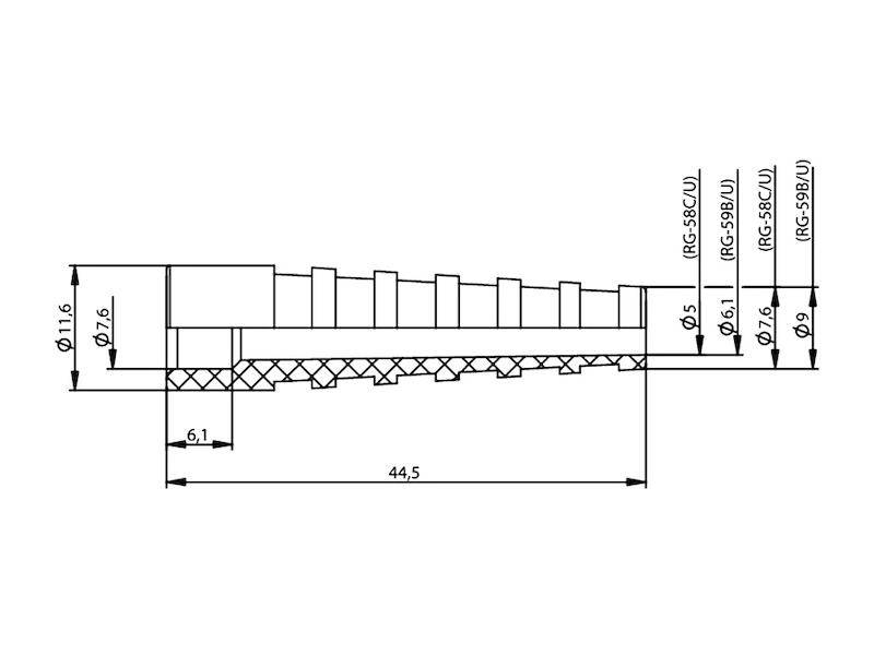 Telegärtner Knickschutztülle f.BNC-St.f.RG58, ge 100001218-4