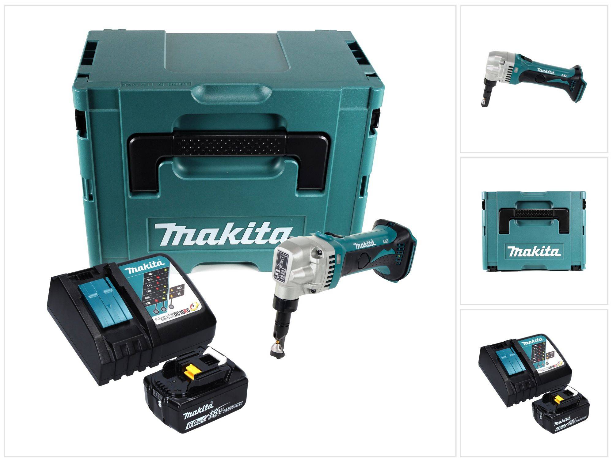 Makita DJN 161 RG1J Akku Knabberschere 18 V + 1x Akku 6,0 Ah + Ladegerät + Makpac-0