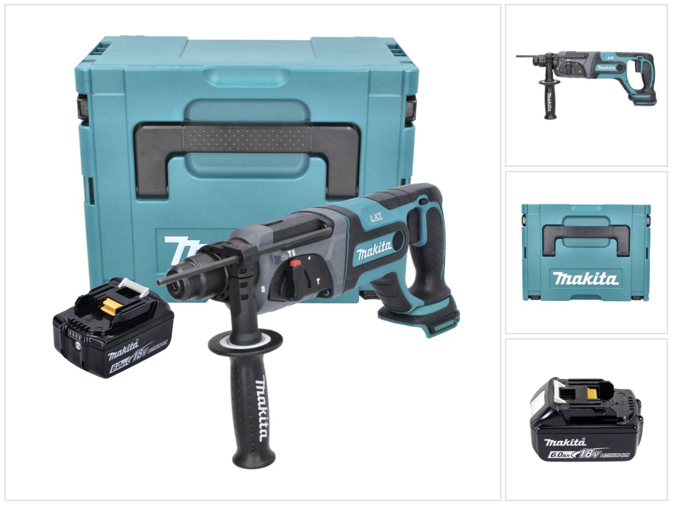 Makita DHR 241 G1J Akku Bohrhammer 18 V 2,0 J SDS plus + 1x Akku 6,0 Ah + Makpac - ohne Ladegerät-0