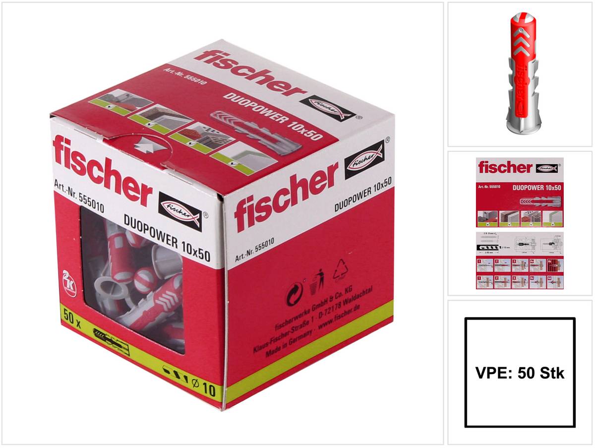 Fischer Spreizdübel DUOPOWER 10x50mm 50 Stk. ( 555010 )-0