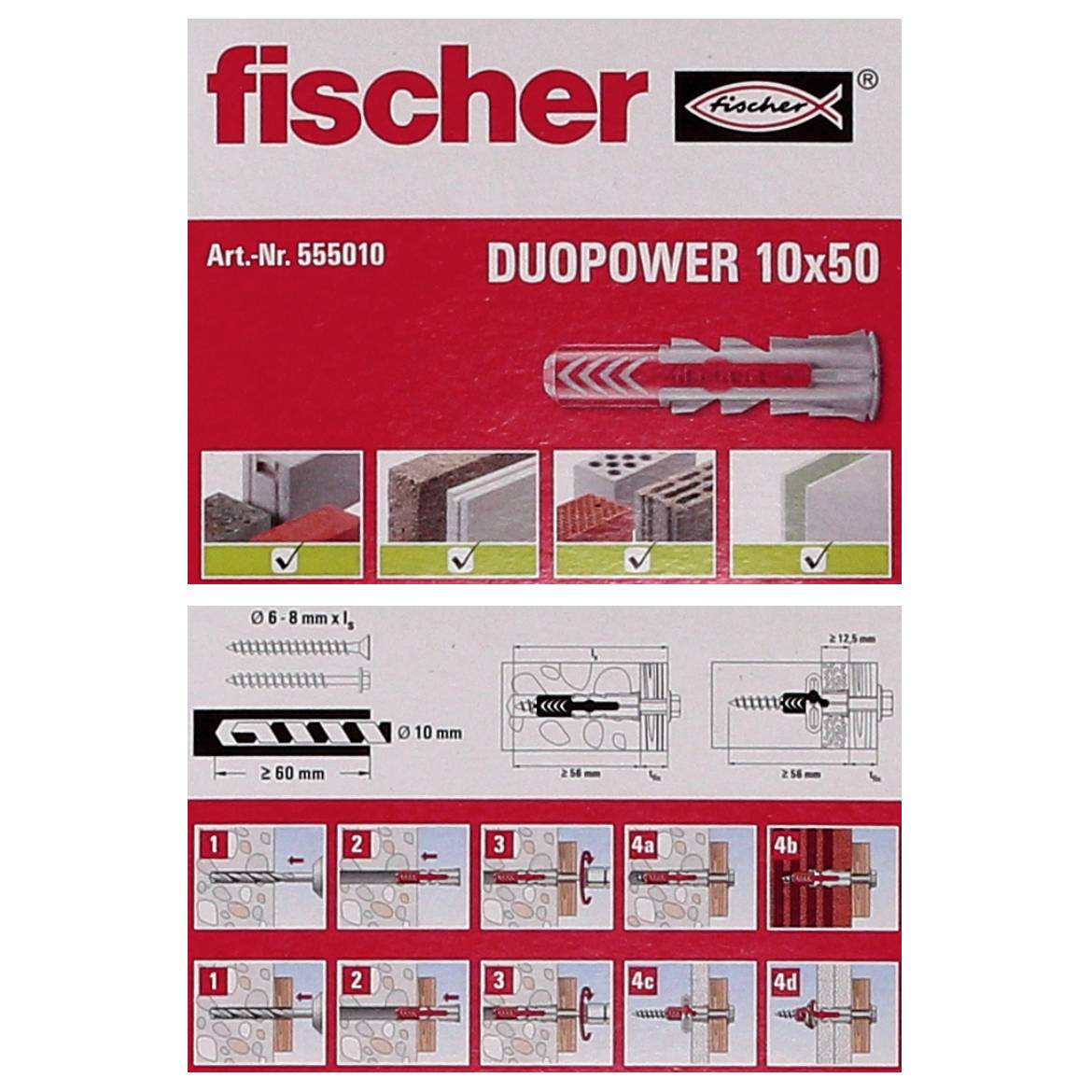 Fischer Spreizdübel DUOPOWER 10x50mm 50 Stk. ( 555010 )-3