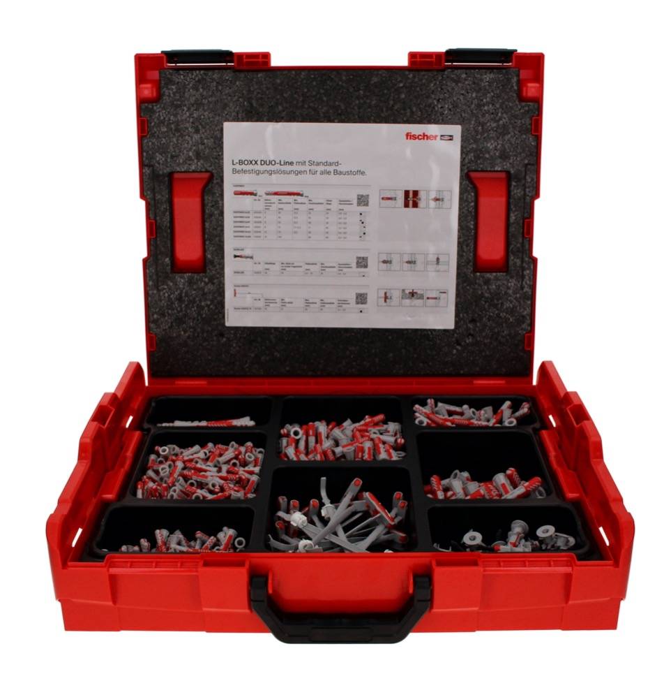 Fischer L-Boxx 102 DUO-Line Dübel Set 833 tlg. + L-Boxx ( 558626 ) DUOBLADE DUOTEC DUOPOWER-1