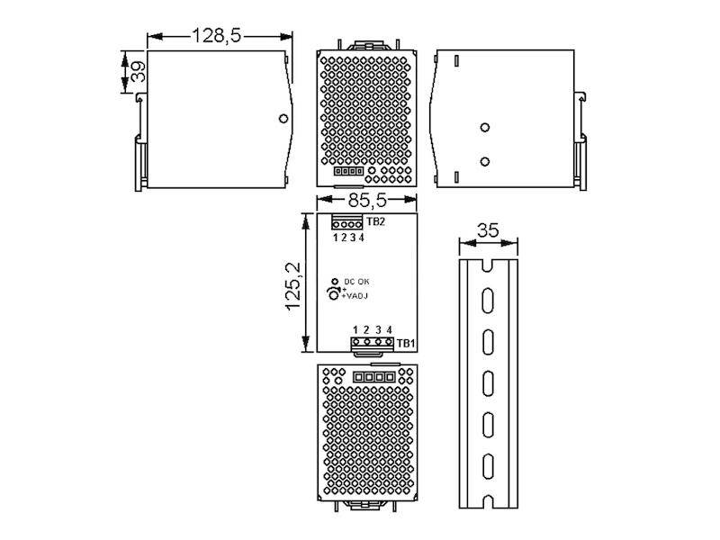 Mean Well Schaltnetzteil Serie TDR-480 480 W 24 V 20 A DIN Schiene-1