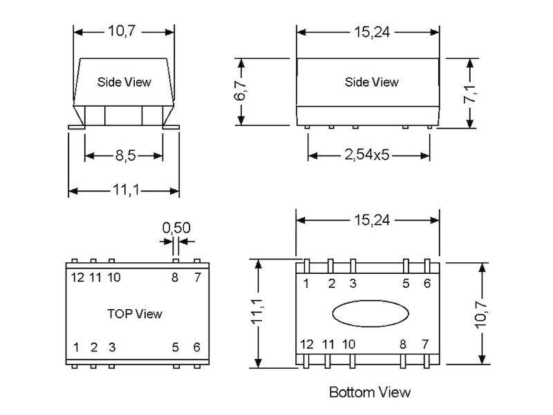 Mean Well DC/DC Wandler Serie SFTN01 SMD 12 V 84 mA 1 W-1