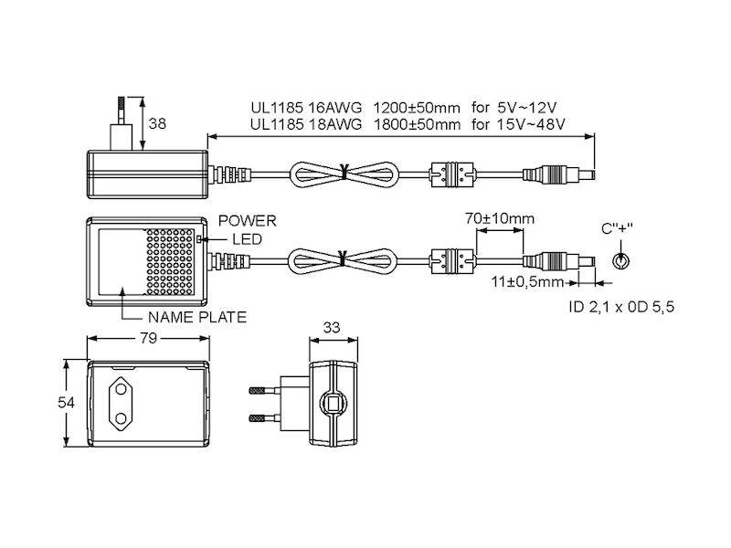 Mean Well Stecker-Netzteil Serie GST18E 18 W 12 V 1,5 A ErP-2-1
