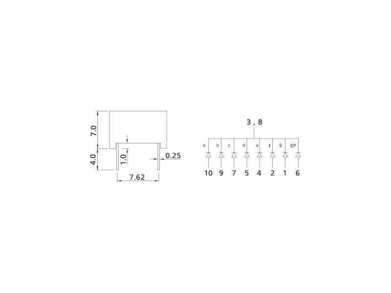 Kingbright 7-Segment-Anzeige gemeinsame Anode grün 568 nm 6,4 mcd-2