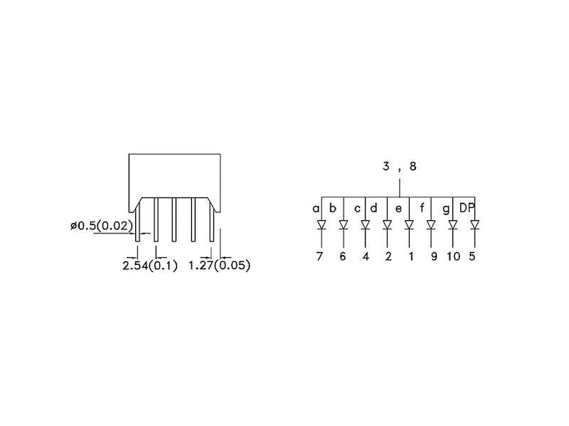 Kingbright 7-Segment-Anzeige gemeinsame Anode grün 568 nm 11 mcd-2