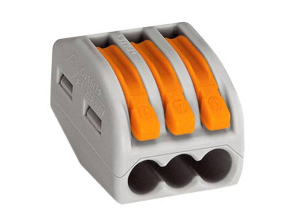 Verbindungsklemme 3x0,08-4 222-413 Serie 222 32A 400V Cage-Clamp grau