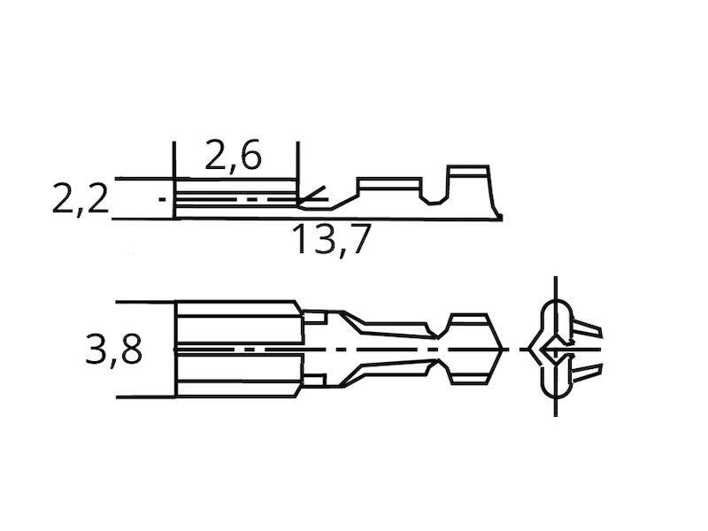 VOGT 100x Faltstecker Messing 13,7 mm-1
