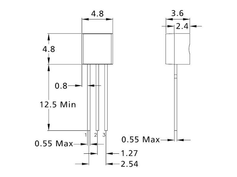 Festspannungsregler positiv 8 V 0,1 A TO 92-1