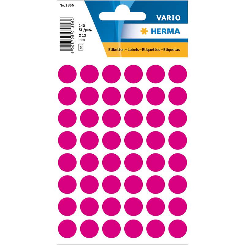 HERMA Markierungspunkte, Durchmesser: 13 mm, pink-0