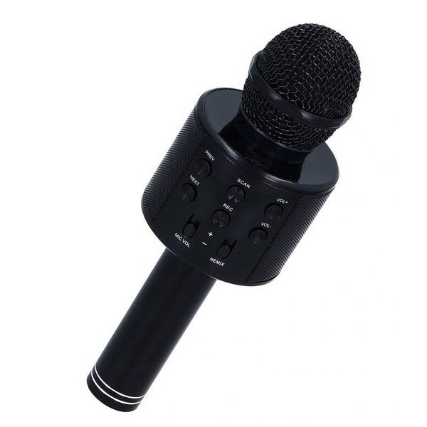 Bluetooth Karaoke Mikrofon USB Wireless Microphone Drahtlos Mic mit Lautsprecher Akku Batterie für Smartphone Schwarz