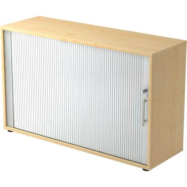 Rolladenschrank 2 OH BxTxH 120x40x74,8cm Griff RE Ahorn/Silber