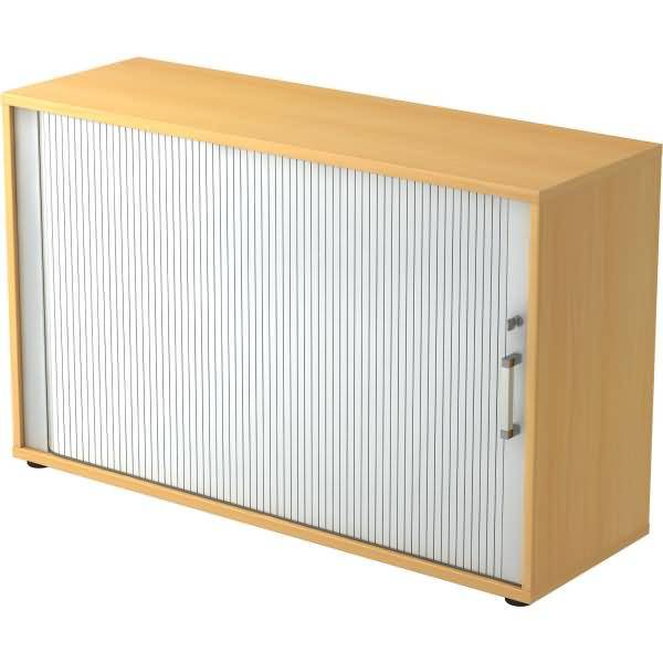Rolladenschrank 2 OH BxTxH 120x40x74,8cm Griff CE Buche/Silber