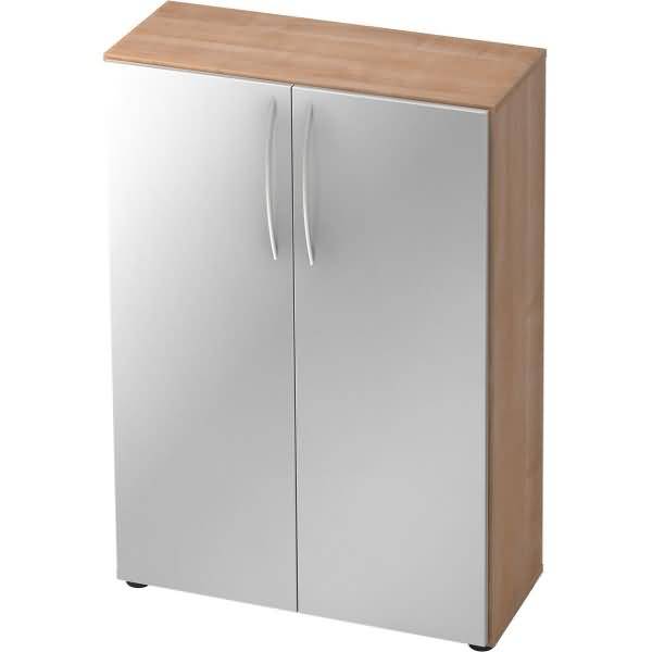 Schrank Basic 3OH BxTxH 80x33x114,4cm Griff BM Nussbaum/Silber-0