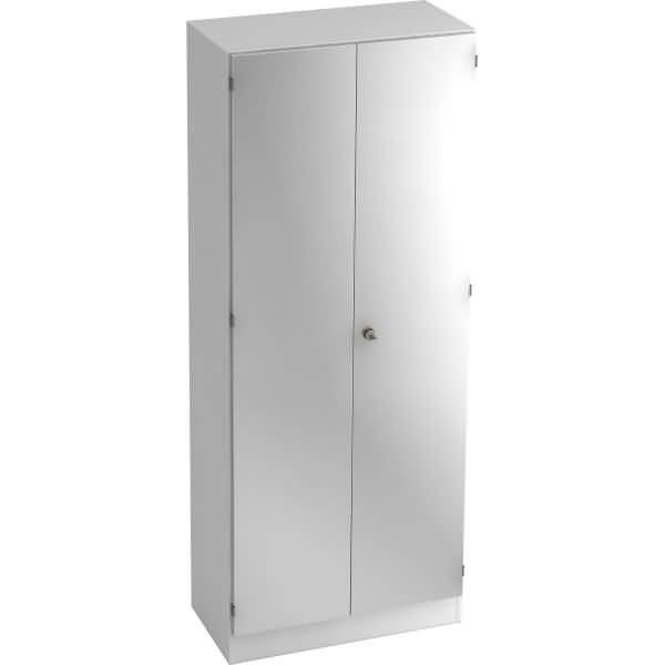 Schrank Solid 5 OH BxTxH 80x42x200,4cm Sockelblende Griff SG Weiß/Silber-0