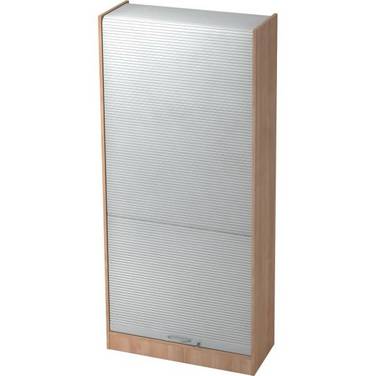 Rollladenschrank Solid 5OH BxTxH 90x40x200,4cm Griff BM Nussbaum/Silber