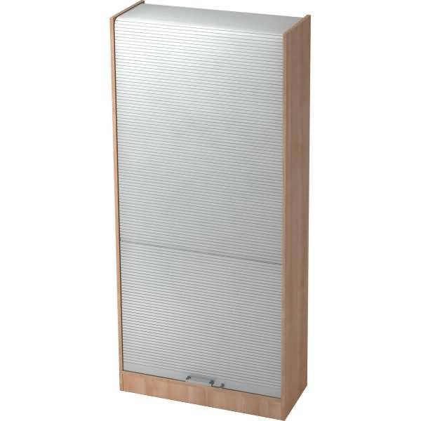 Rollladenschrank Solid 5OH BxTxH 90x40x200,4cm Griff CE Nussbaum/Silber-0