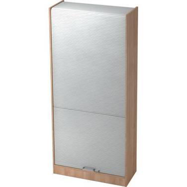 Rollladenschrank Solid 5OH BxTxH 90x40x200,4cm Griff CE Nussbaum/Silber