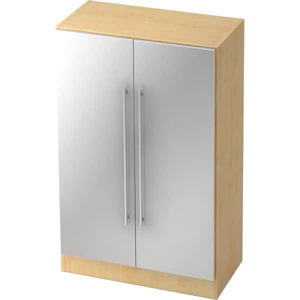 Schrank Solid 3OH BxTxH 80x42x127cm Griff RE Ahorn/Silber-0
