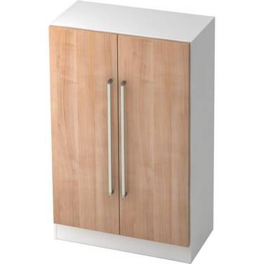 Schrank Solid 3OH BxTxH 80x42x127cm Griff CE Weiß/Nussbaum