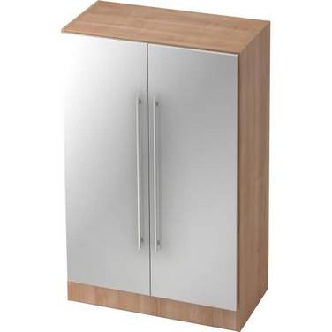 Schrank Solid 3OH BxTxH 80x42x127cm Griff RE Nussbaum/Silber