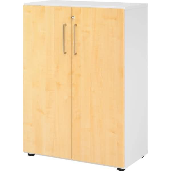 Schrank Serie 9 3OH BxTxH 80x42x110cm Griff BS Weiß/Ahorn