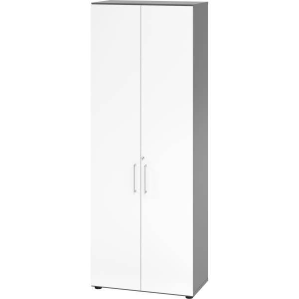 Schrank 6OH BxTxH 80x42x215,6cm Griff BS Graphit/Weiß