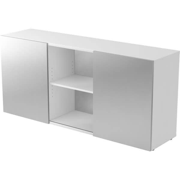 Sideboard 2 OH BxTXH 160x42x74,8cm Schiebetüren Weiß/Silber-0