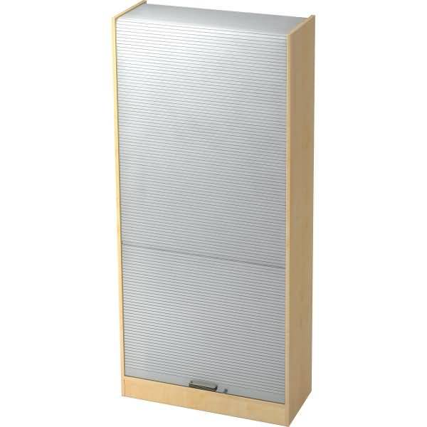 Rollladenschrank Solid 5OH BxTxH 90x40x200,4cm Griff SG Ahorn/Silber