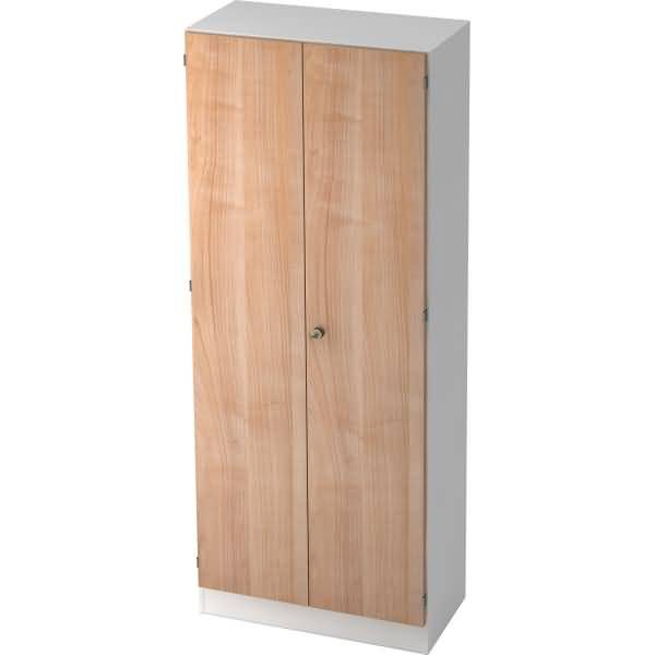 Garderobeschrank Solid 5OH BxTxH 80x42x200,4cm Griff SG Weiß/Nussbaum-0