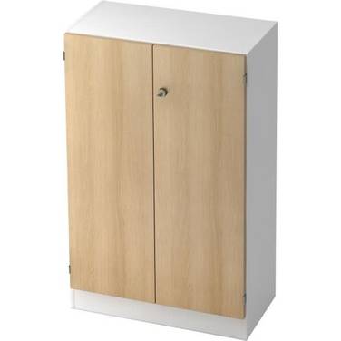 Schrank Solid 3OH BxTxH 80x42x127cm Griff SG Weiß/Eiche