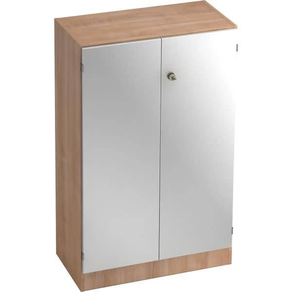 Schrank Solid 3OH BxTxH 80x42x127cm Griff SG Nussbaum/Silber-0