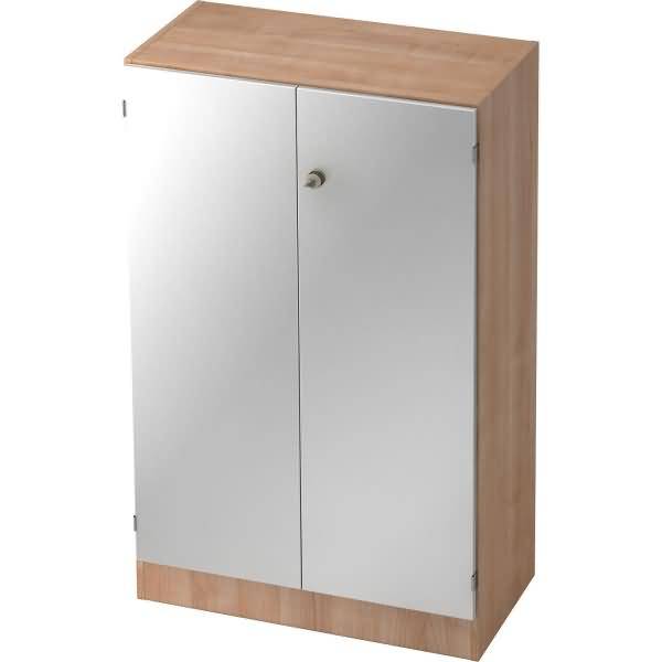 Schrank Solid 3OH BxTxH 80x42x127cm Griff SG Nussbaum/Silber-1