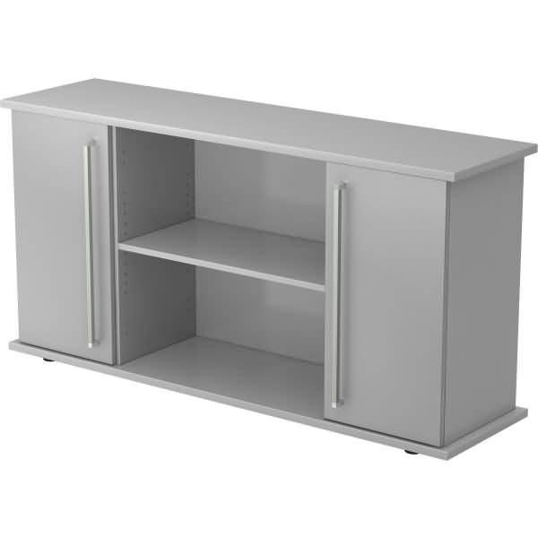 Sideboard SB 2OH 2 Türen BxTxH 166,1x44,8x84cm Griff CE Grau/Silber-0