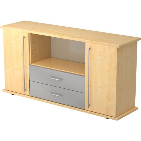 Sideboard SB 2OH 2 Schübe BxTxH 166,1x44,8x84cm Griff RE Ahorn/Ahorn-0