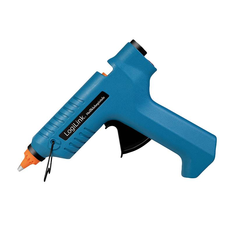 LogiLink Heißklebepistole kabellos, 80W, mit Aufsteller, blau-1