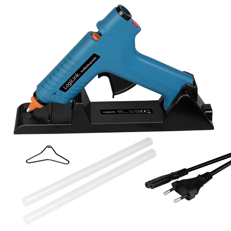 LogiLink Heißklebepistole kabellos, 80W, mit Aufsteller, blau-4