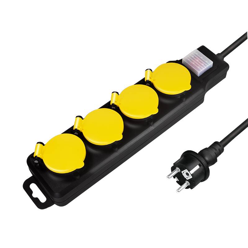 LogiLink Outdoor-Steckdosenleiste, 4-fach, schwarz, IP44-0