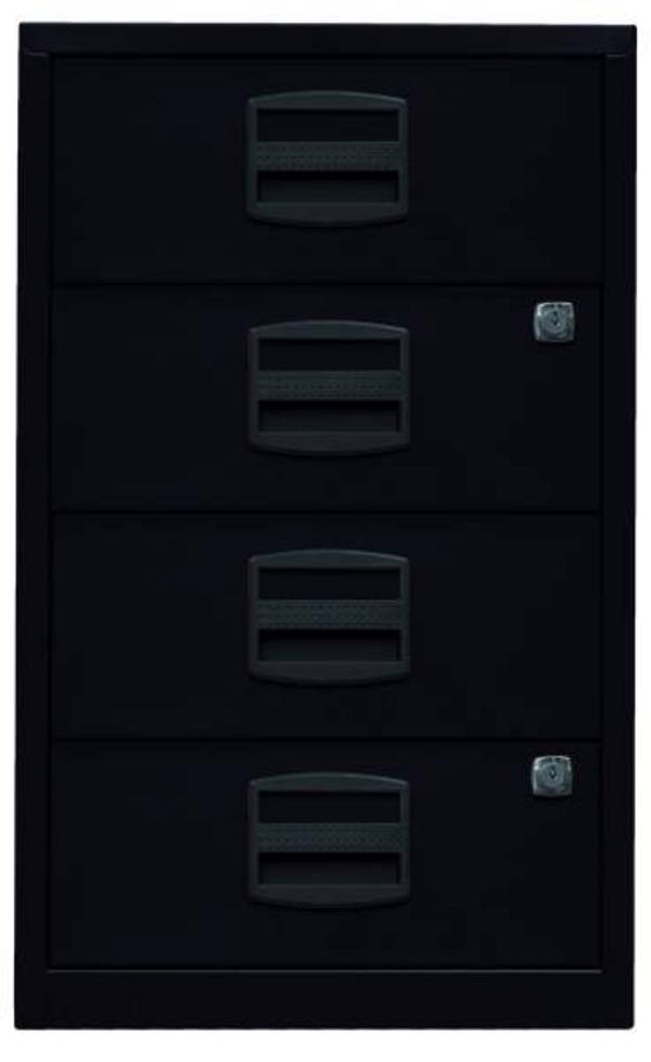 Beistellschrank PFA, 4 Universalschubladen, Farbe schwarz