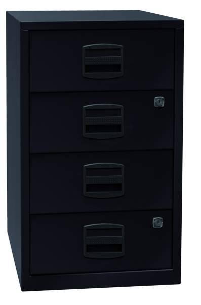 Beistellschrank PFA, 4 Universalschubladen, Farbe schwarz-1