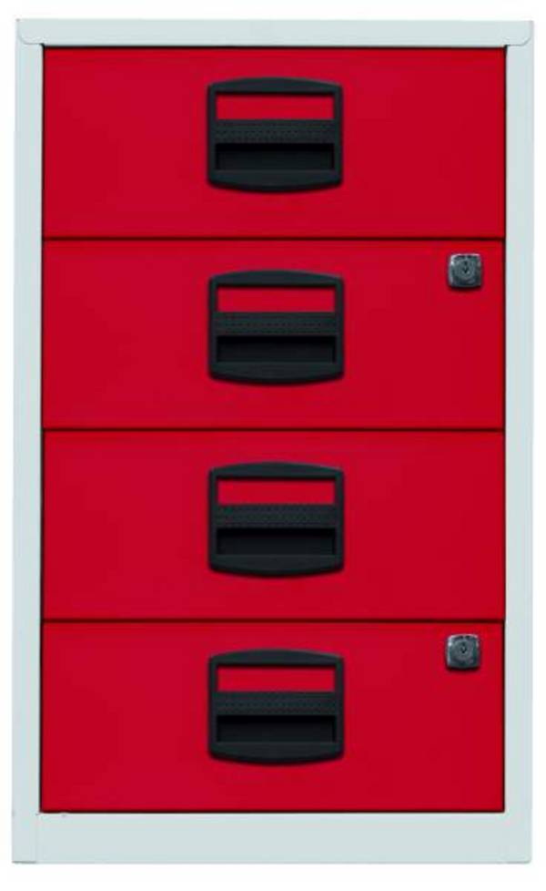 Beistellschrank PFA, 4 Universalschubladen, Farbe Korpus lichtgrau, Fronten kard