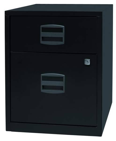 mobiler Beistellschrank PFA, 1 Universalschublade, 1 HR-Schublade, Farbe schwarz-2