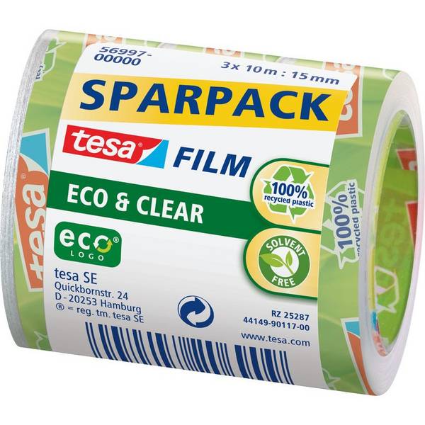 tesa Film CLEAR RECYCLED SPARPACK, transparent, 15 mm x 10 m