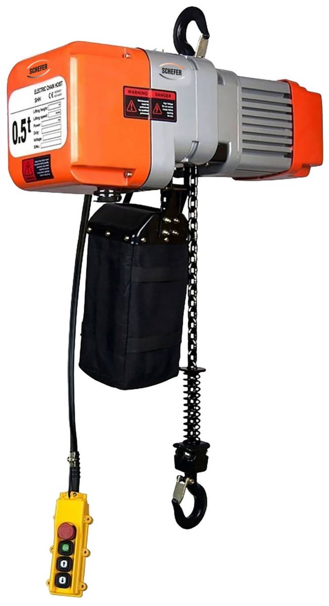 Elektro-Kettenzug,Tragl. 500kg,1-strängig,Hakenaufhängung-0