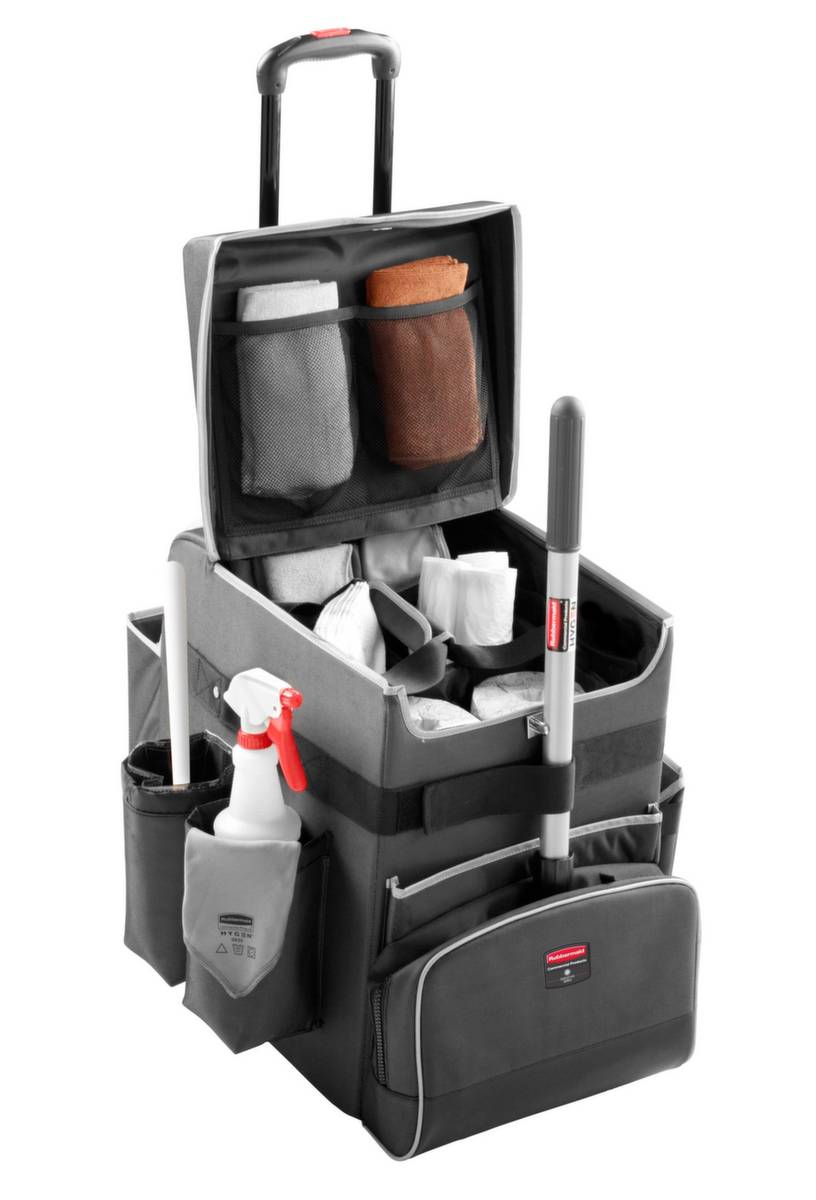 Reinigungstrolley,abnehm-/tragbarer Caddy,Fächer,Trennwände,HxBxT 533x363x419mm,2 Rollen-1