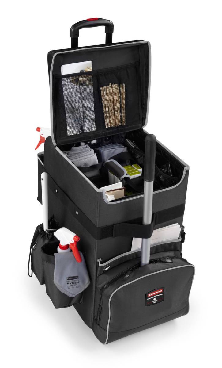 Reinigungstrolley,abnehm-/tragbarer Caddy,Fächer,Trennwände,HxBxT 635x363x419mm,2 Rollen-5